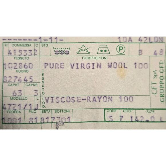 Giorgio Armani Wool Sports Coat Mens 42L Green Tint Textured Unstructured VTG - Picture 6 of 6